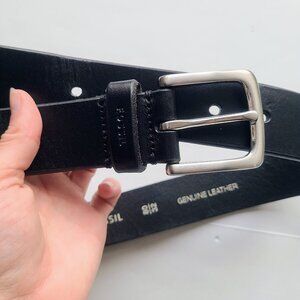 Fossil Black Genuine Leather Belt Men's 32